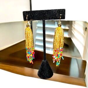 Colorful Beaded Tassel Earrings